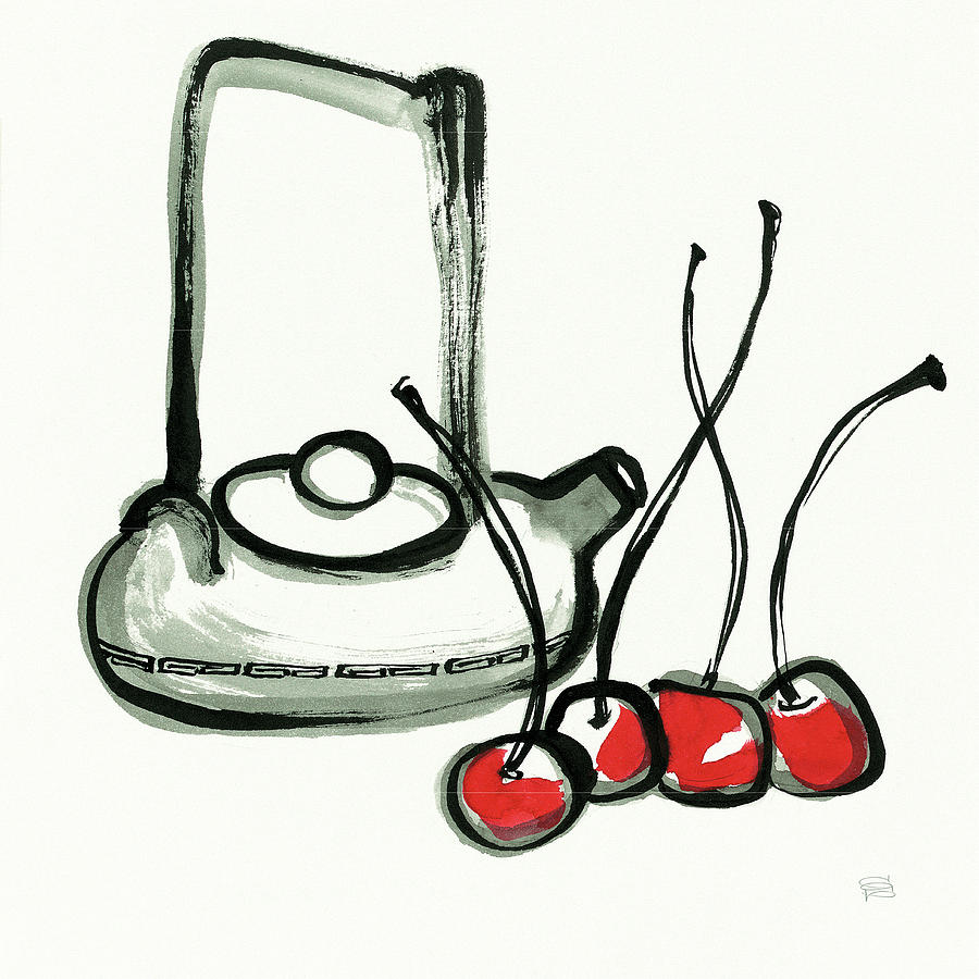 Tea Painting - Tea And Cherries #1 by Chris Paschke