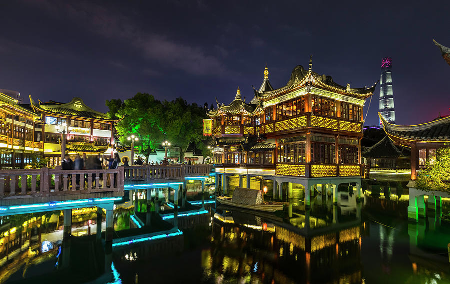 Tea House In Yu Garden At Night Shanghai China Digital Art By Henglein And Steets