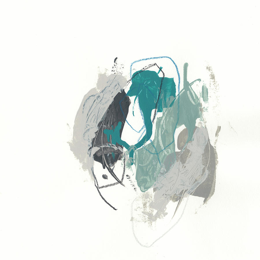 Abstract Painting - Teal Gesture Iv #1 by June Erica Vess