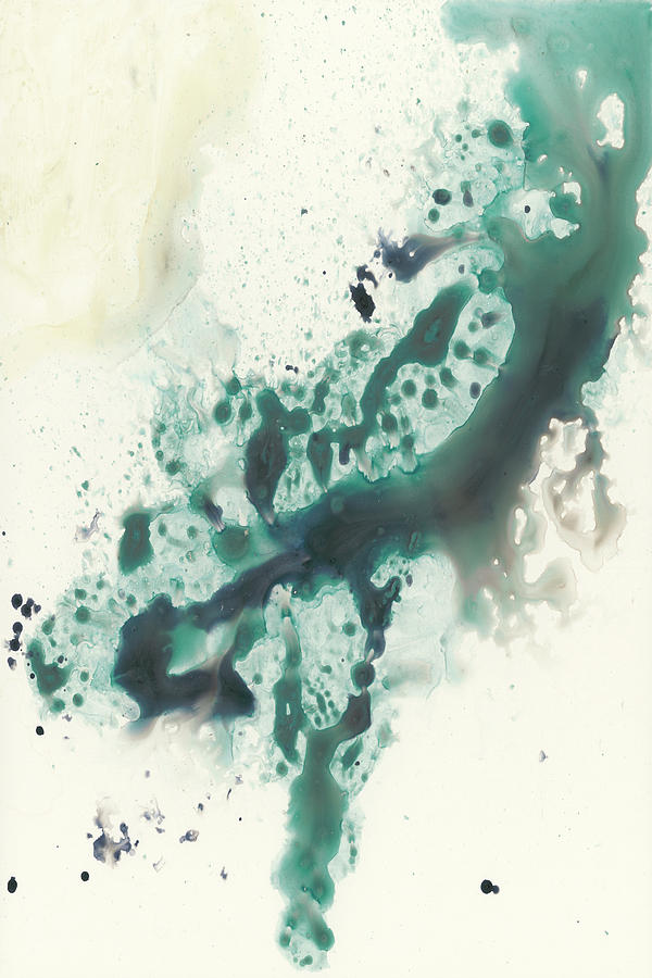 Abstract Painting - Teal Tributary II #1 by Jennifer Goldberger