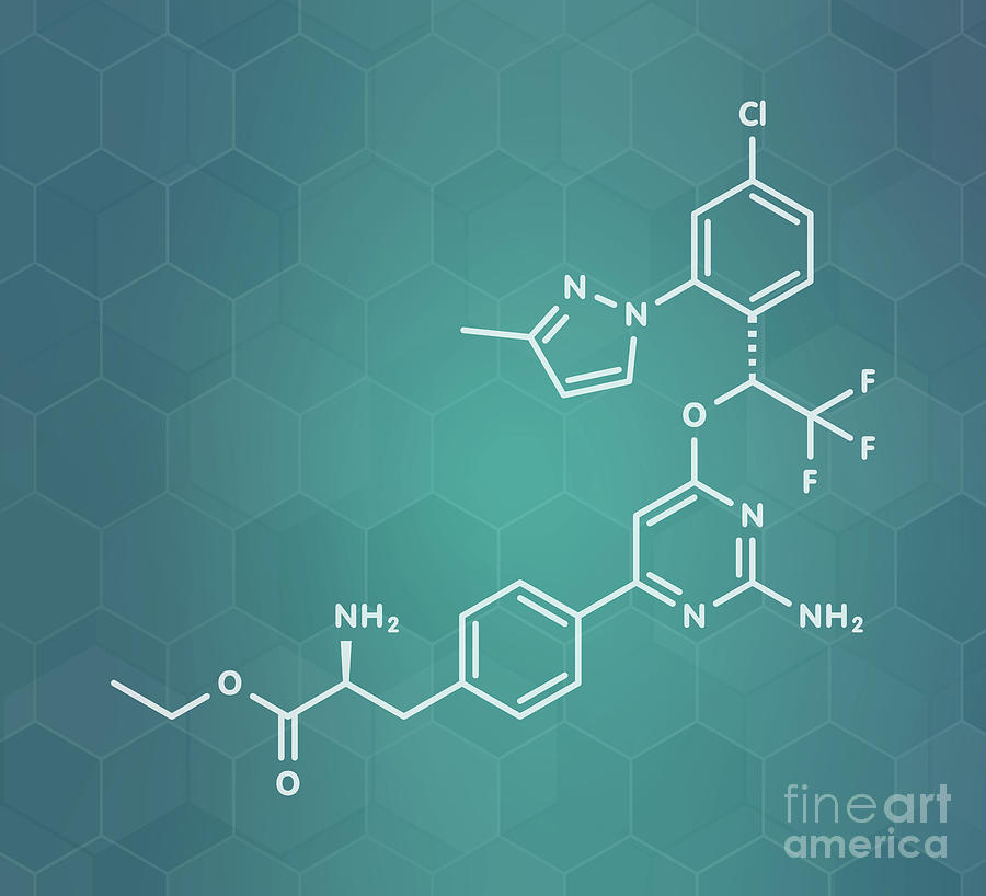 Ethyl Photograph - Telotristat Ethyl Drug Molecule #1 by Molekuul/science Photo Library