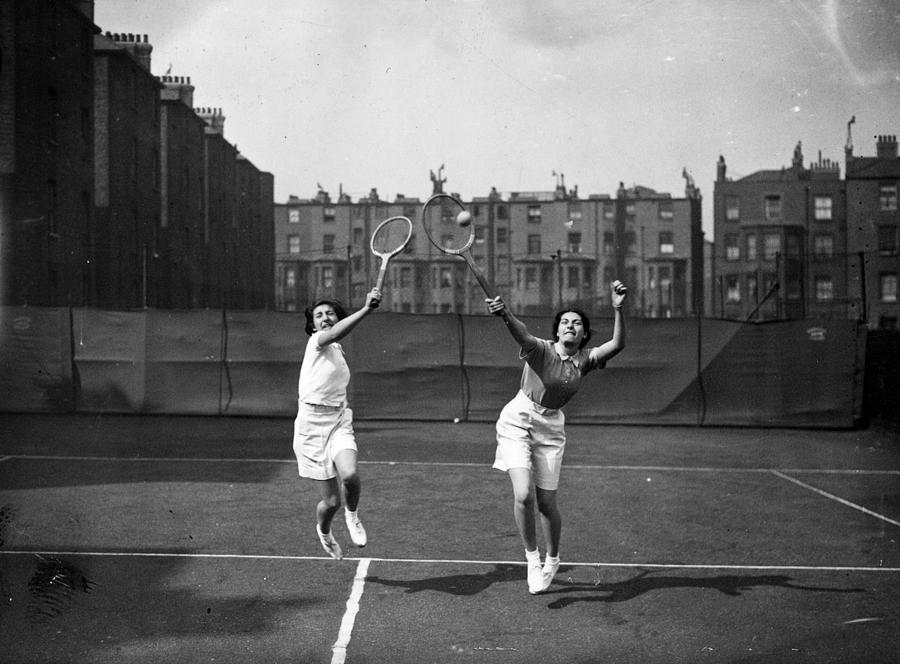 Tennis Doubles #1 Photograph by H. F. Davis