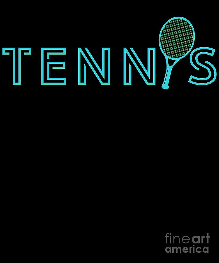 Tennis Digital Art - Tennis Player Ball Racket Serve Game I love Tennis #1 by TeeQueen2603