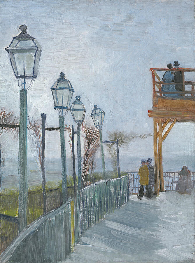 Terrace and Observation Deck at the Moulin de Blute-Fin, Montmartre, from 1887 Painting by Vincent van Gogh