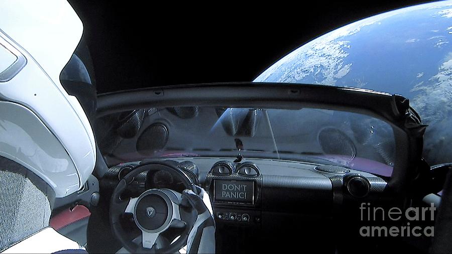 Tesla Roadster And Mannequin In Space #1 Photograph by Spacex/science Photo Library