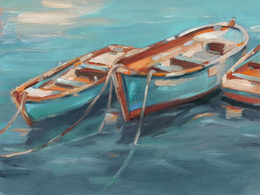 Transportation Painting - Tethered Row Boats I #1 by Ethan Harper