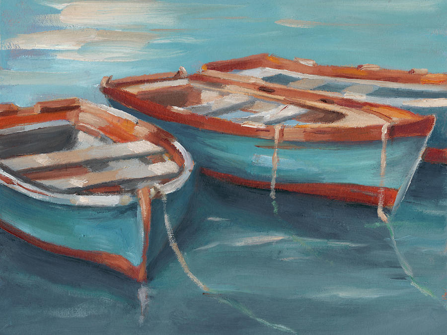 Transportation Painting - Tethered Row Boats II #1 by Ethan Harper