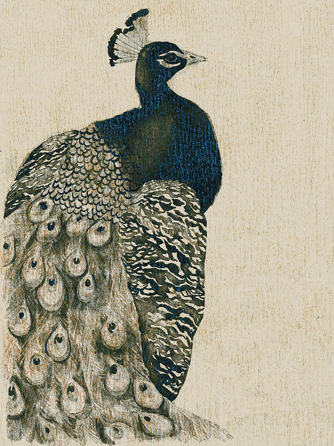 Textured Peacock I #1 Painting by Grace Popp