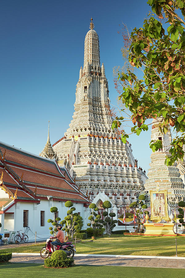 Thailand, Thailand Central, Bangkok, Tropics, Gulf Of Siam, Gulf Of Thailand, Wat Arun #1 Digital Art by Richard Taylor