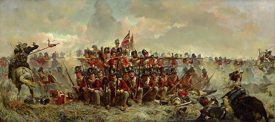 Elizabeth Thompson Painting - The 28th Regiment at Quatre Bras #1 by Elizabeth Butler