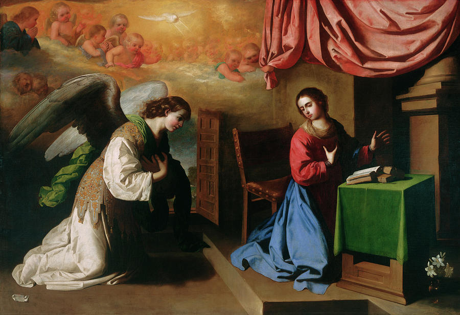 Madonna Painting - The Annunciation #1 by Francisco de Zurbaran