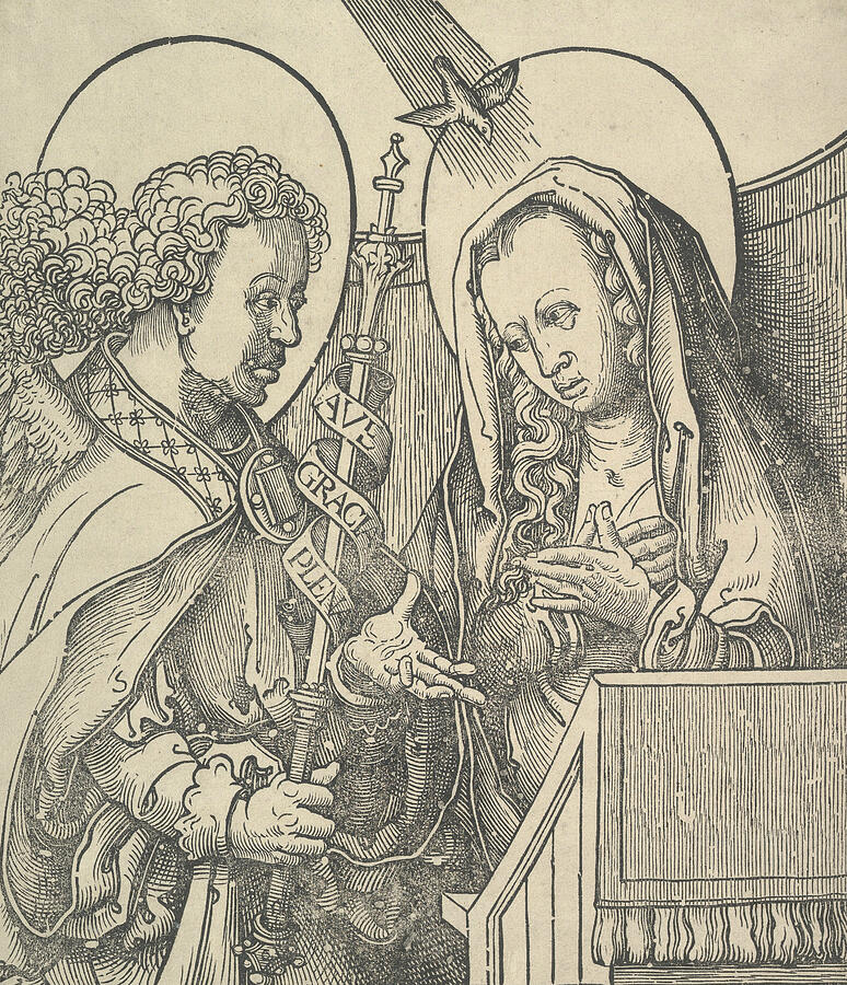 The Annunciation #1 Relief by Lucas van Leyden