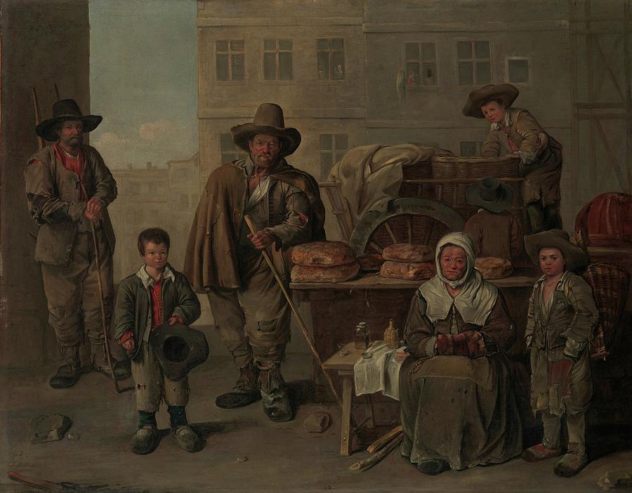 Bread Painting - The Bakers Cart by Jean Michelin