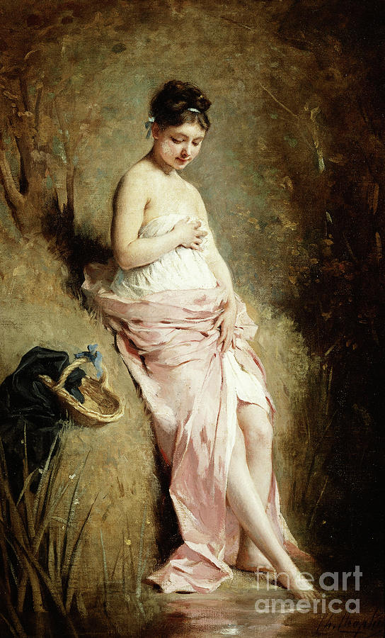 The Bather Painting by Charles Joshua Chaplin