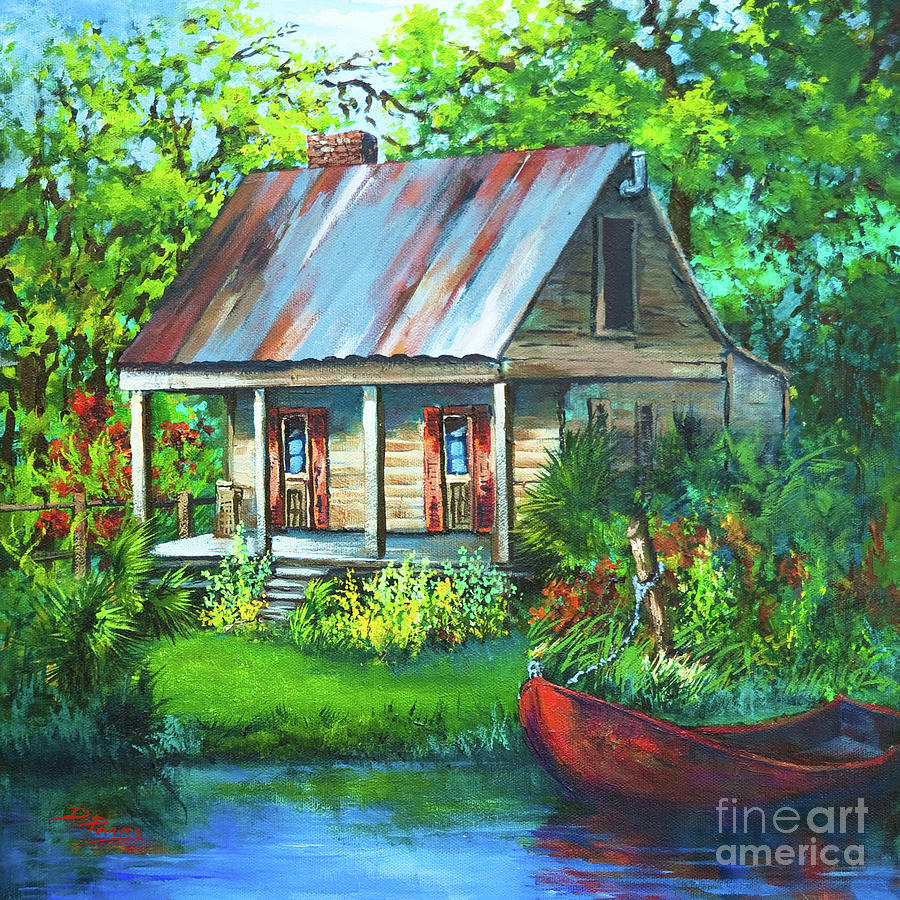The Bayou Cabin Painting by Dianne Parks