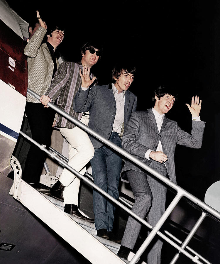 The Beatles Photograph - The Beatles Arriving In Las Vegas #1 by Globe Photos