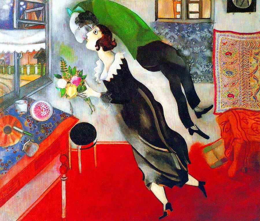 Flower Painting - Marc Chagall - The Birthday by Jon Baran