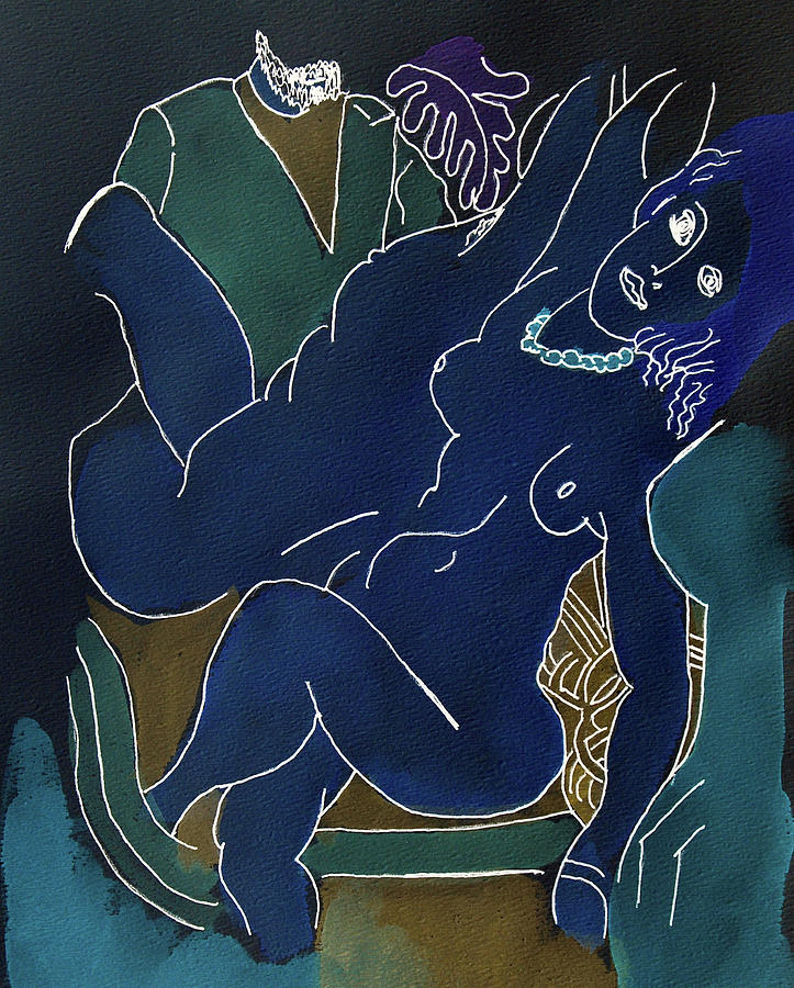 The Blue Nude #1 Painting by Rein Nomm