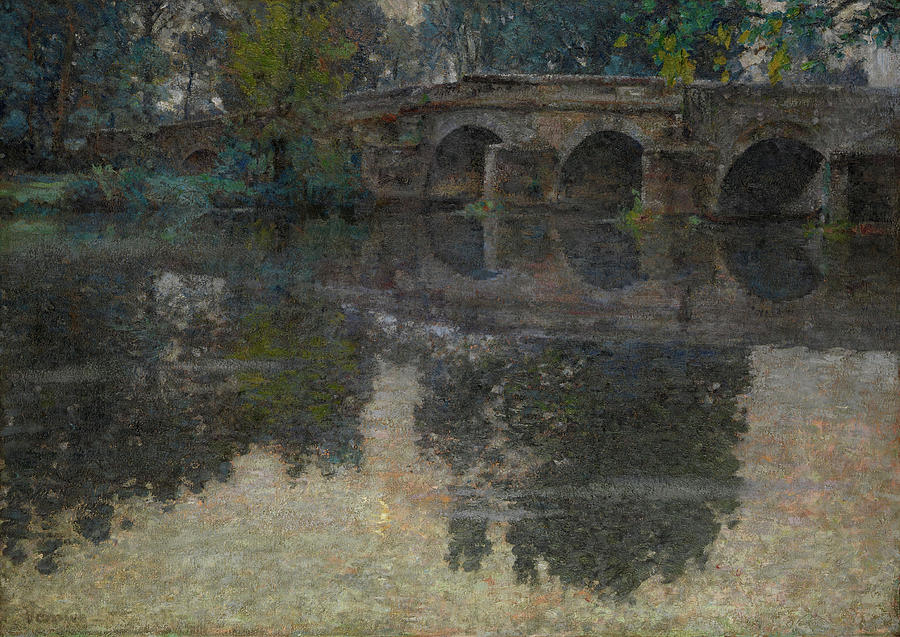 The Bridge at Grez. #1 Painting by Robert W Vonnoh