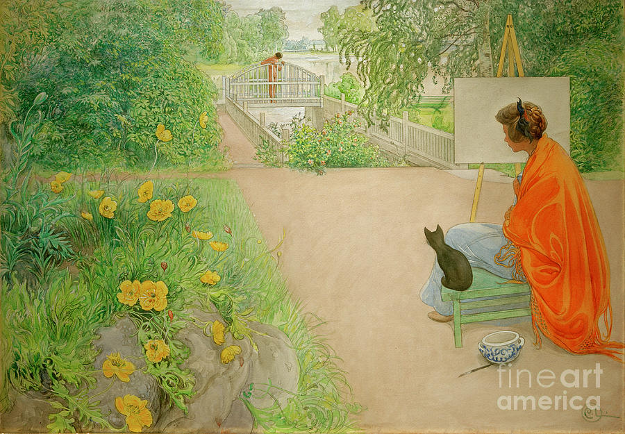 The Bridge AKG987754 Painting by Carl Larsson - Fine Art America