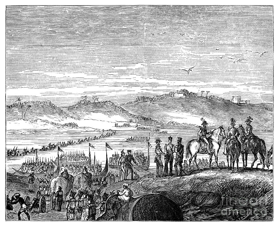 The British Army Crossing The Sutlej #1 Drawing by Print Collector