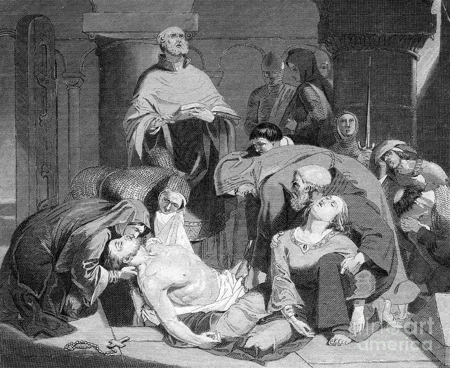 The Burial Of Harold At Waltham Abbey #1 Drawing by Print Collector