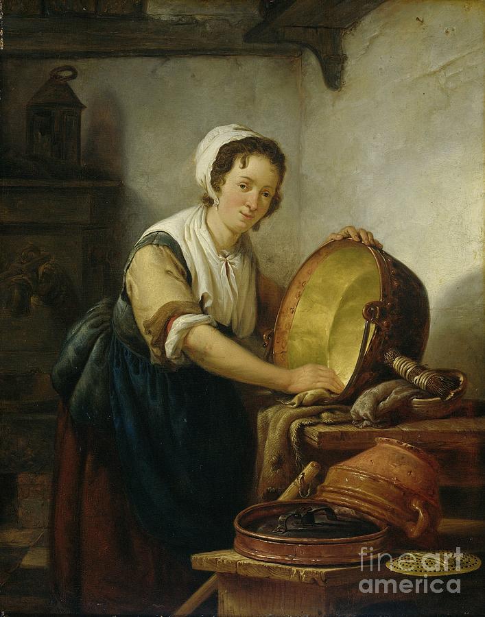 The Caldron Scrubber Painting by Abraham Van Strij