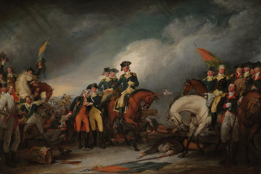 The Capture of the Hessians at Trenton #1 Painting by John Trumbull