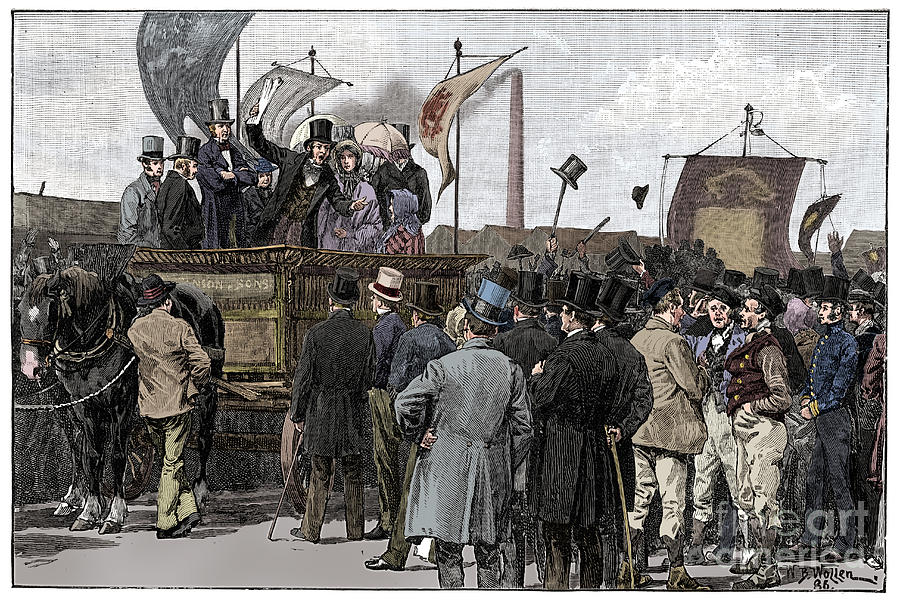 The Chartist Demonstration #1 Drawing by Print Collector