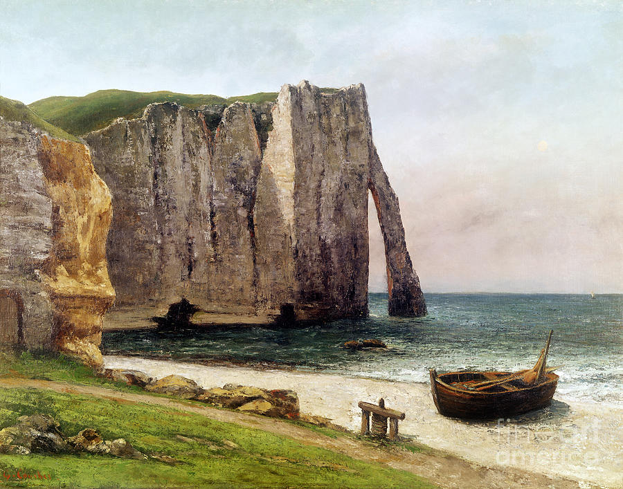 The Cliffs At Etretat, 1869 Painting by Gustave Courbet
