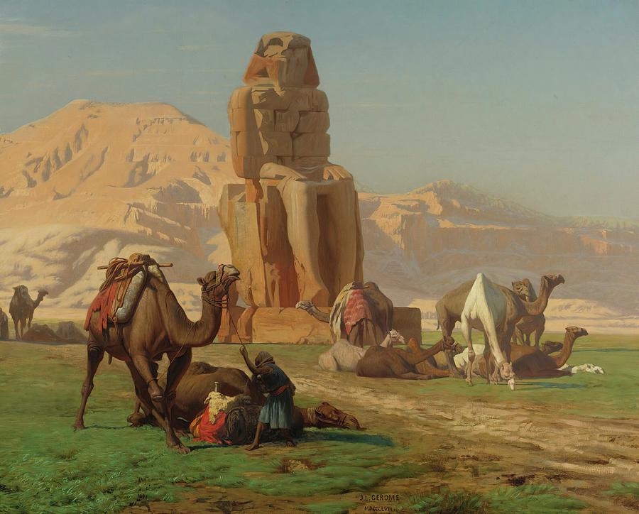 Architecture Painting - The Colossus Of Memnon by Jean-leon Gerome