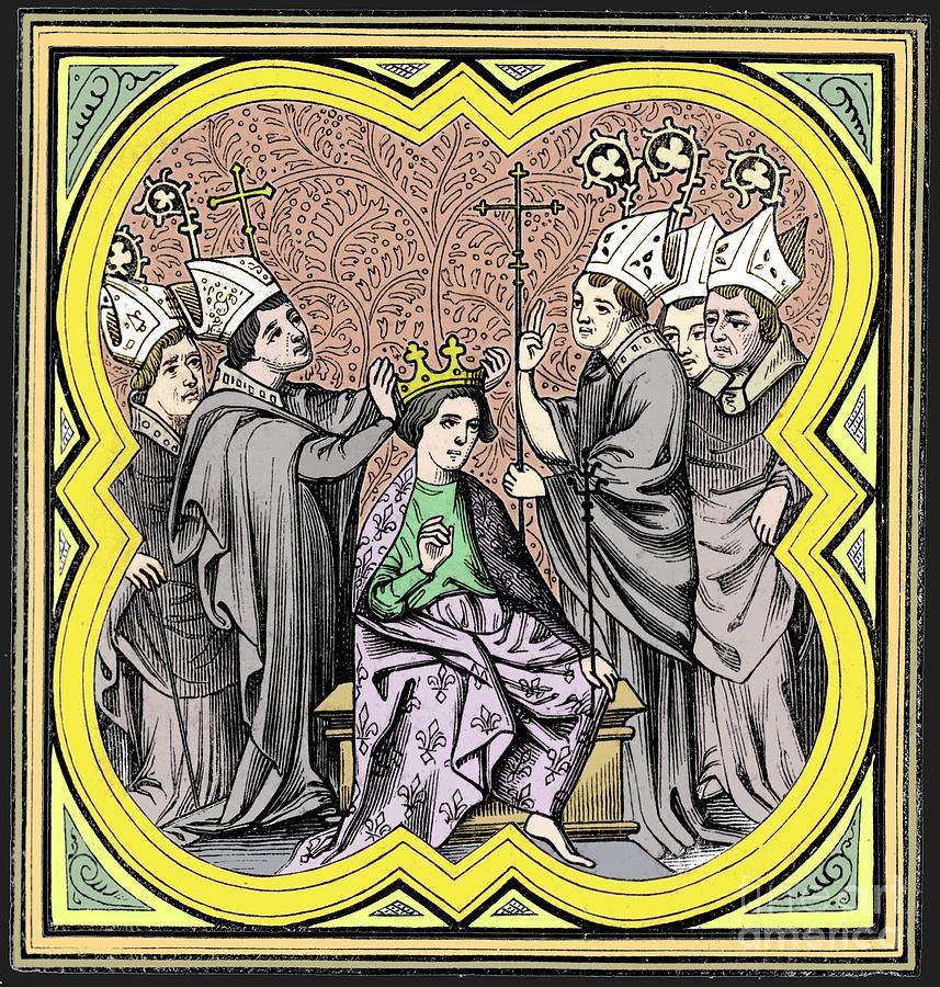 The Coronation Of Charlemagne 712-814 #1 Drawing by Print Collector