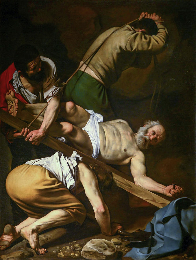 Caravaggio Painting - The Crucifixion of Saint Peter #1 by Caravaggio