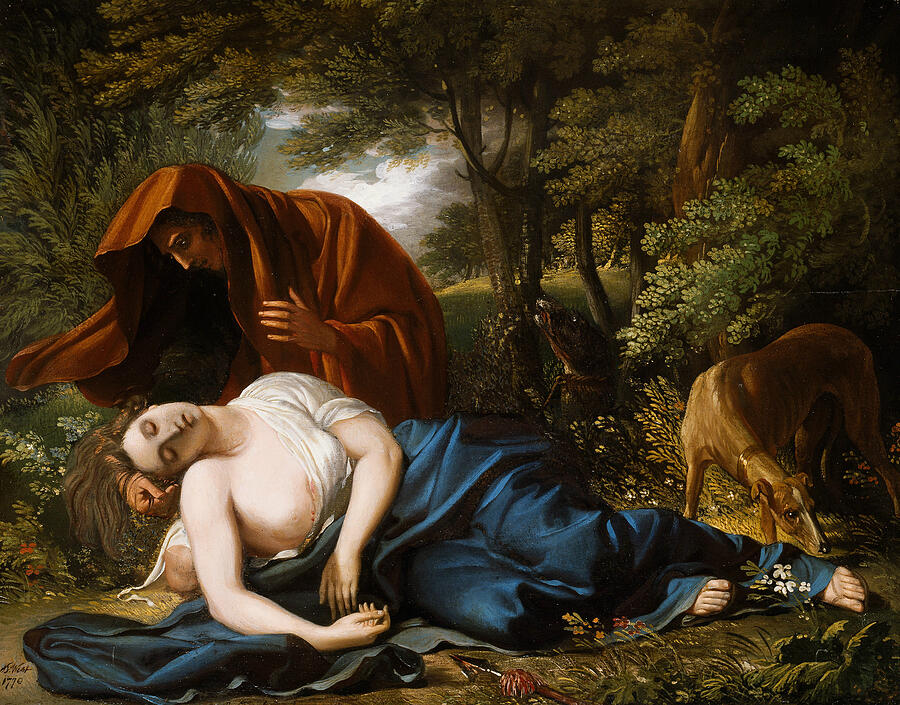 The Death of Procris, from 1770 Painting by Benjamin West