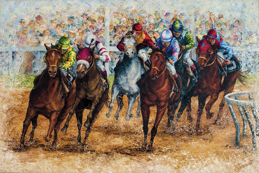 Sports Mixed Media - The Derby #1 by Sher Sester