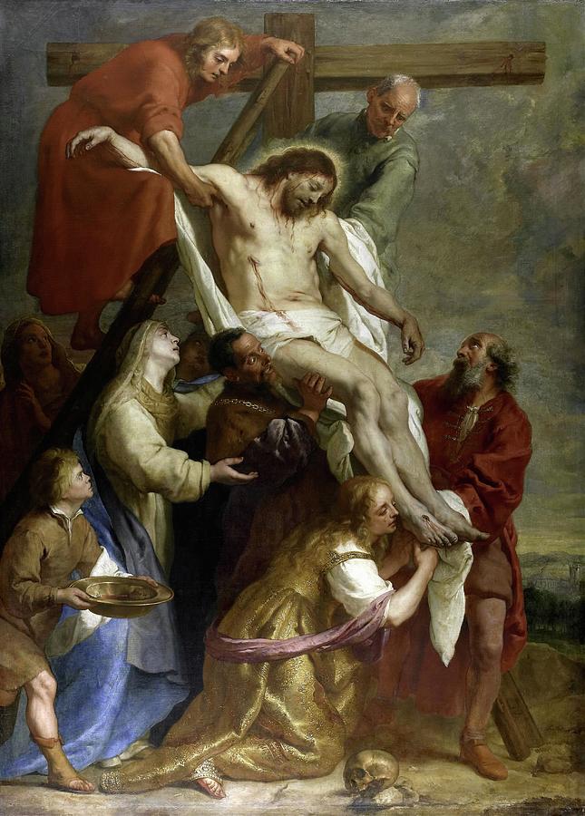 The Descent from the Cross #2 Painting by Gaspar de Crayer