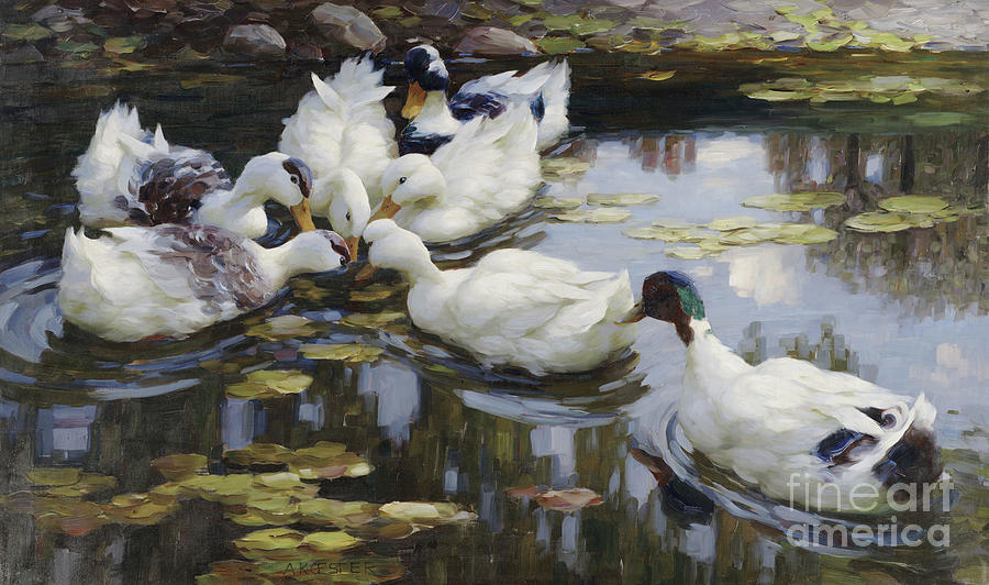 The Duck Pond Painting by Alexander Koester