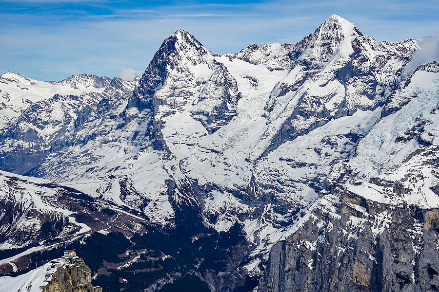The Eiger seen from Schilthorn summit in Switzerland. #1 Photograph by George Afostovremea