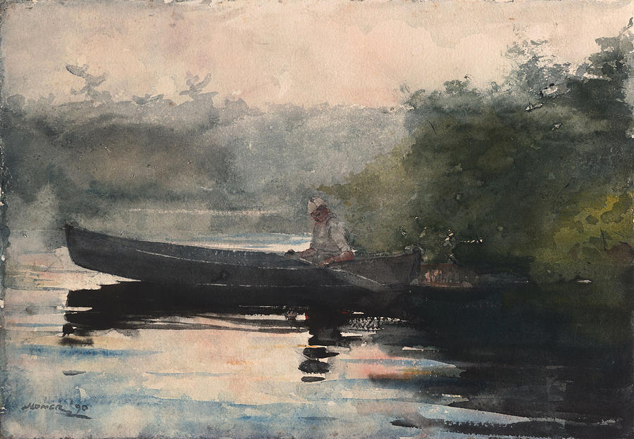 The End of the Day, Adirondacks Drawing by Winslow Homer