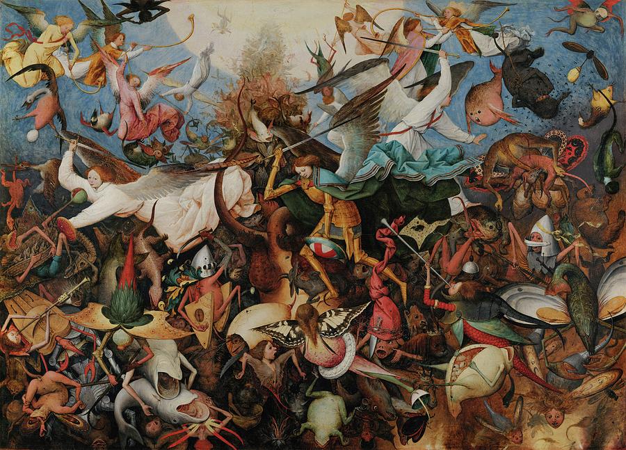 Fish Painting - The Fall of the Rebel Angels #1 by Pieter Bruegel the Elder
