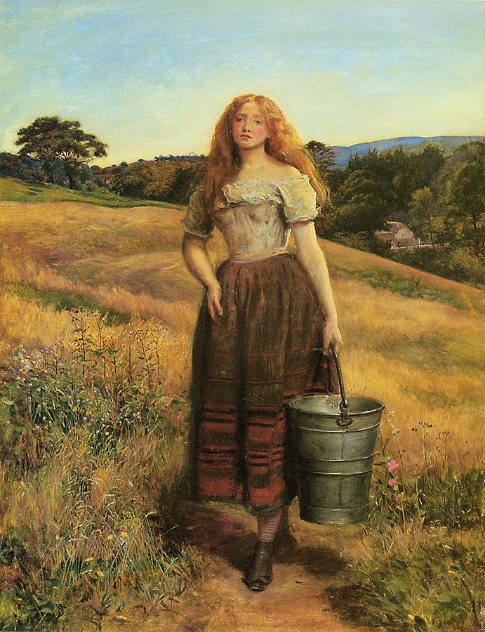 The Farmers Daughter  #1 Painting by John Everett Millais