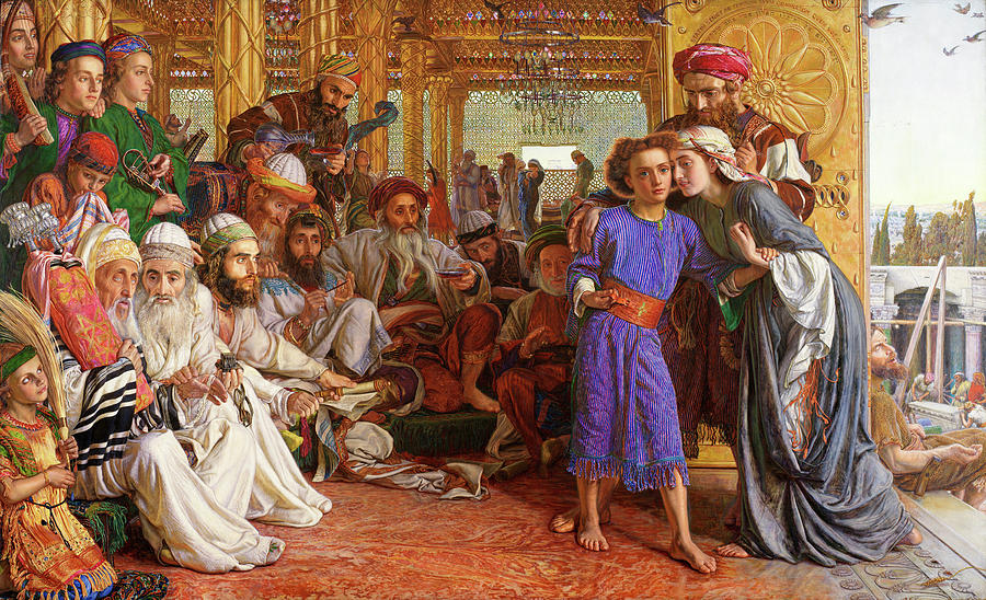 William Holman Hunt Painting - The Finding of the Saviour in the Temple #1 by William Holman Hunt
