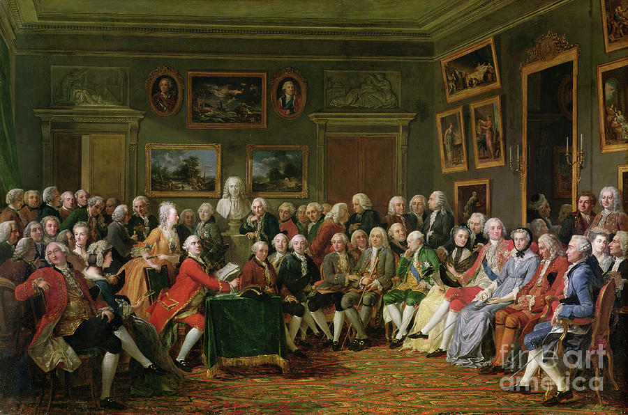 The First Reading At Mme Geoffrins Of Voltaires Tragedy lorphelin De La Chine, 1755 Painting by Anicet-charles Lemonnier