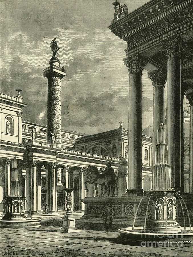 The Forum And Column Of Trajan #1 Drawing by Print Collector