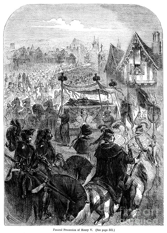 The Funeral Procession Of King Henry V #1 Drawing by Print Collector