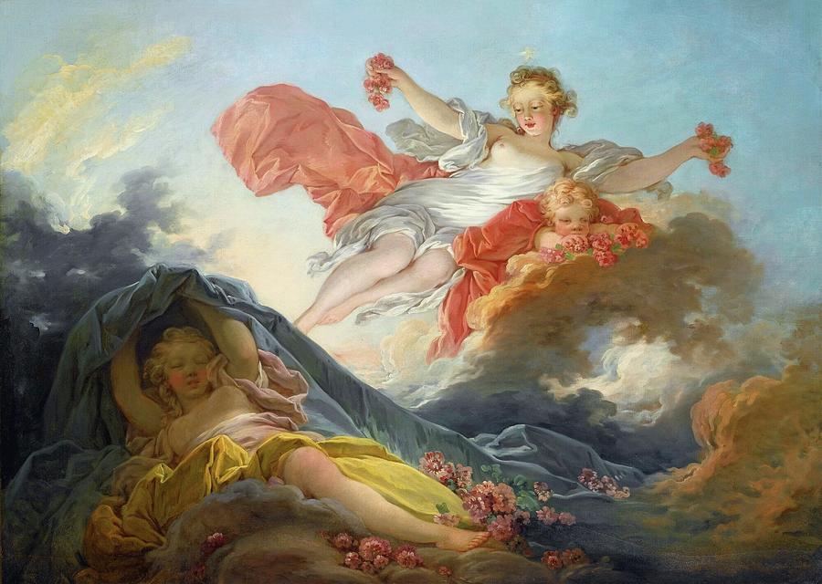 The Goddess Aurora Triumphing Over Night Painting by Jean-honore Fragonard The Goddess Aurora Triumphing Over Night Painting by Jean-honore Fragonard