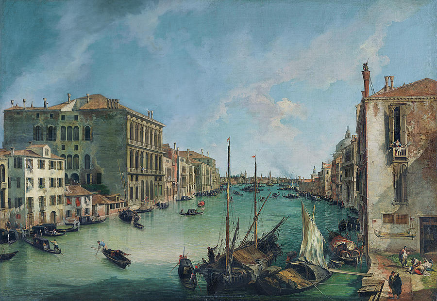 Canaletto Painting - The Grand Canal from San Vio, Venice #1 by Canaletto