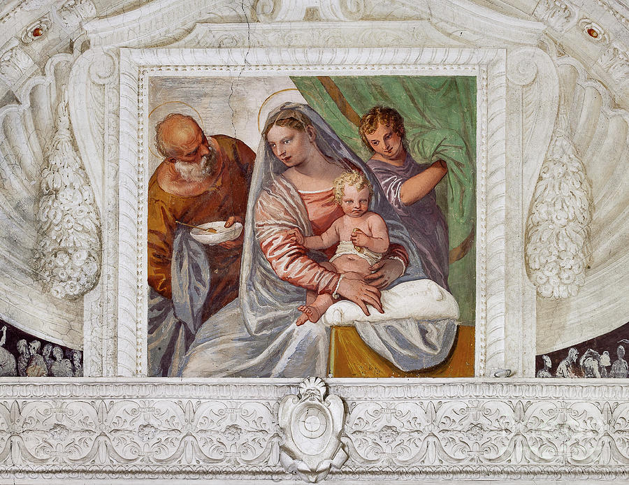 The Holy Family, The Room Of The Oil Lamp, 1560-1561 Painting by Veronese The Holy Family, The Room Of The Oil Lamp, 1560-1561 Painting by Veronese
