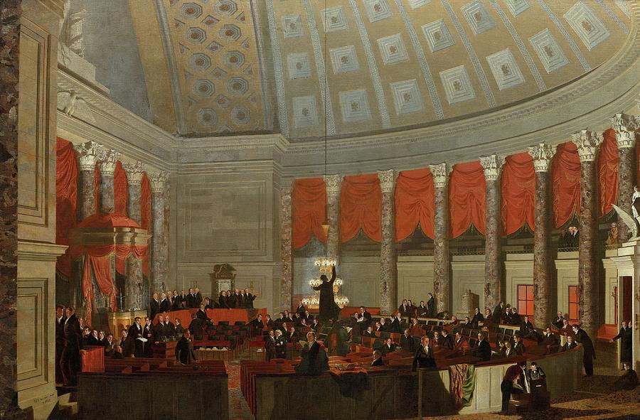 Assembly Painting - The House Of Representatives by Samuel Finley Breese Morse