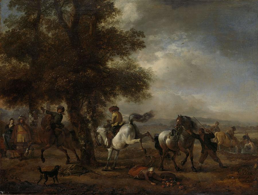 The Kicking White Horse. #1 Painting by Philips Wouwerman